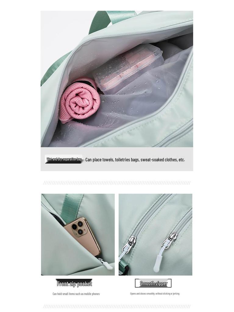 Women's Large Capacity Gym Bag with Wet/Dry Separation - Perfect for Short Trips and Casual Sports Activities