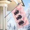 2D Flat, 1pc 2D Flat Decorative Flag, Japanese-Style Cherry Blossom Samurai Swordsman Pattern Hanging Flag, Pink Petals with Black Samurai Armor Backg
