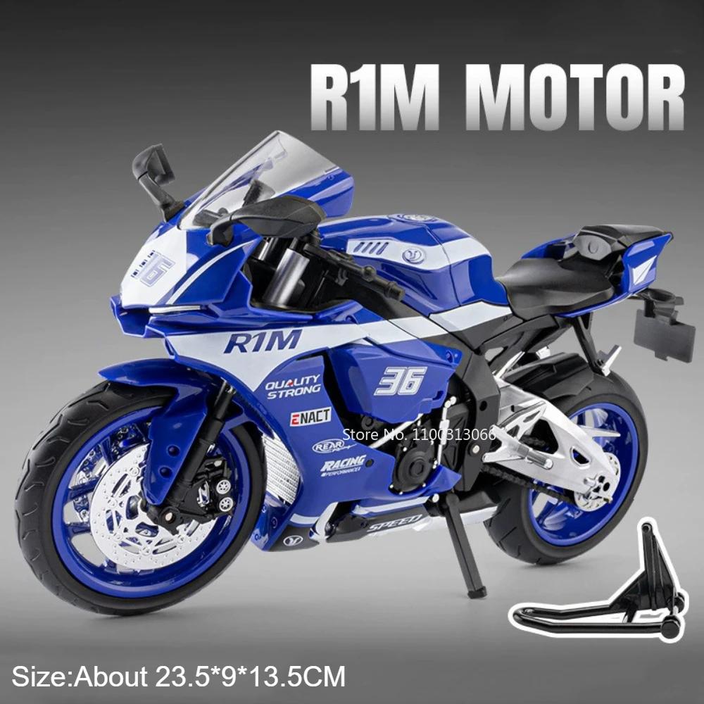 1:9 Scale Honda CBR1000 R1M Motorcycles Models Toys Metal Diecast Rubber Tires Shock Absorption Motorbikes for Home Decoration