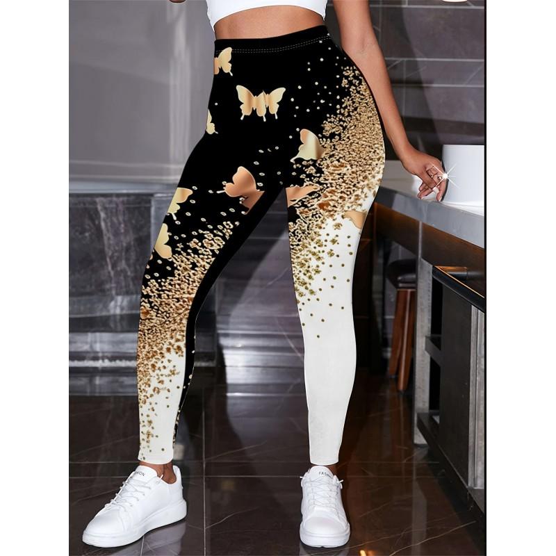 2026 Womens High-Waist Printed Yoga Leggings Casual Slim Fit Activewear Pants