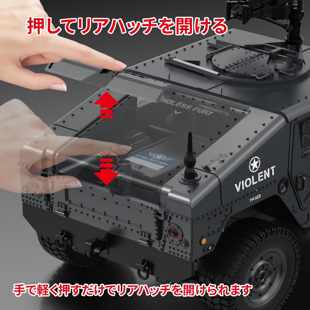 ZAVEN Large RC Military Popular 34cm RC Armored Vehicle for LED Remote Control Toy Includes 2 Suitable for Boys Years Perfect for and As a Gift for