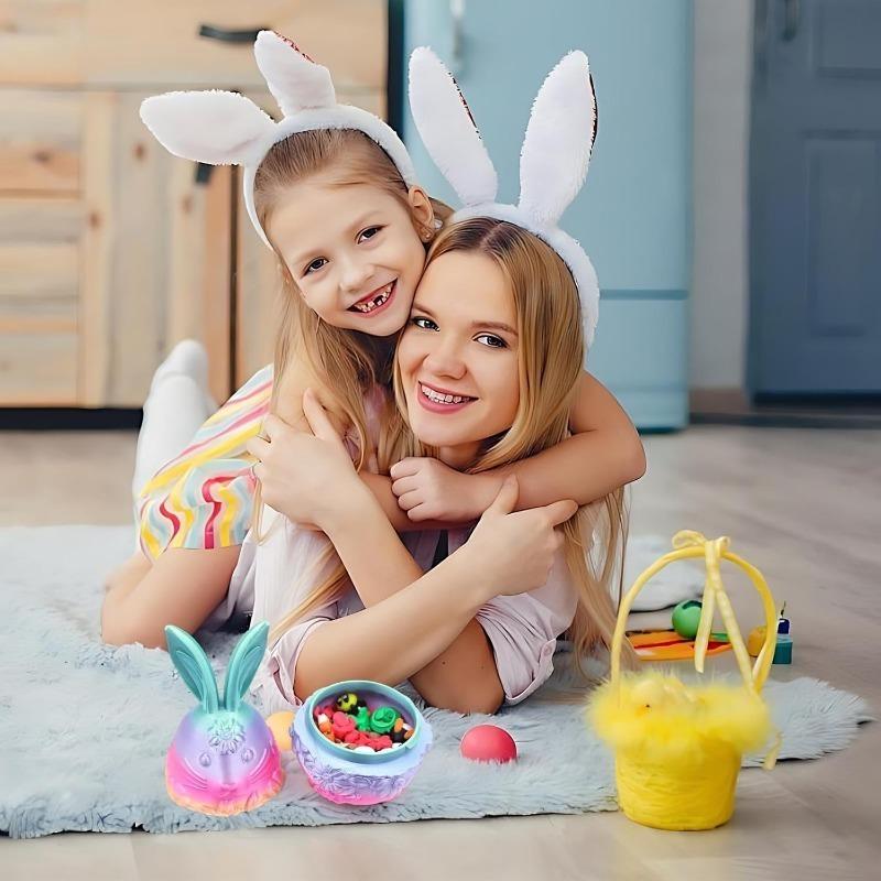 3D-gedruckte Tierfiguren 5 Stück mit Haseneiern, vorgefüllte Ostereier, Ostereierfüller Osterkorbfüller Fidget-Geschenk(mit 5 Stück 3D Tier)