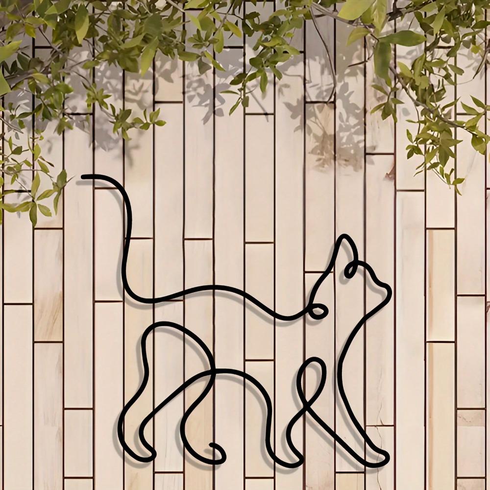 Black Metal Cat Wall Art Vintage Style Home Decor Mother's Day Gift for Cat Lovers