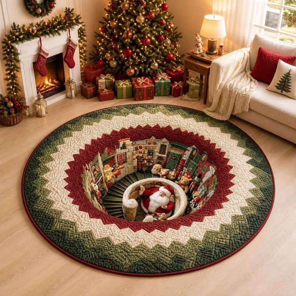 Santa Claus Christmas Rug Non-Slip Xmas Home Decor Cartoon Cute Christmas Doormat Kitchen