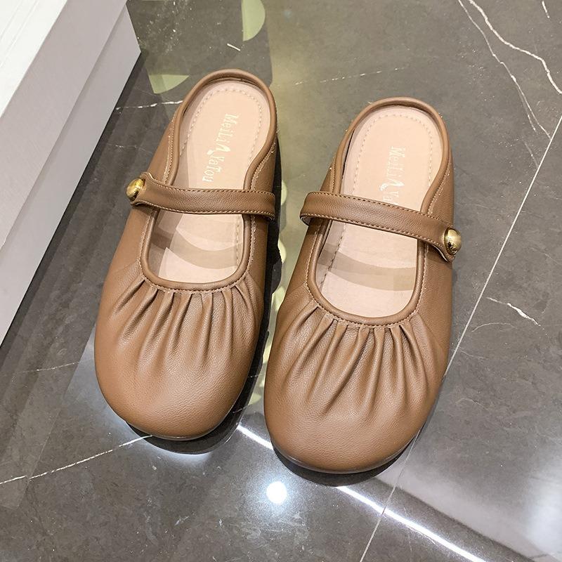 Slippers Women's Spring Outer Wear New with Skirt Sandals Retro Bag Head Shoes