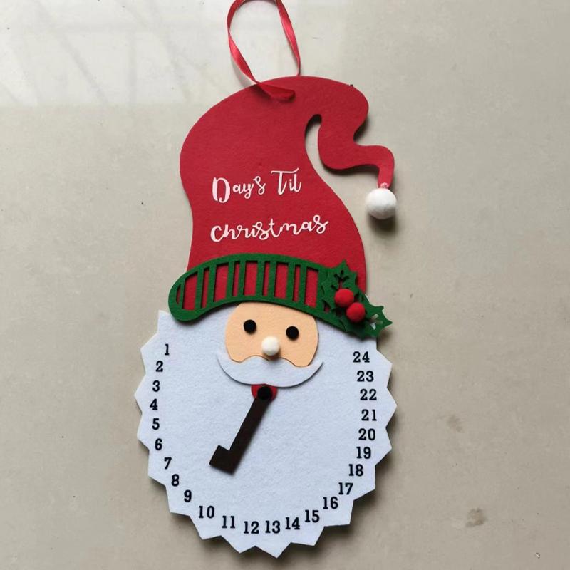 1 Stück Weihnachtsfilz-Kalender Advent Weihnachtsmann Schneemann Weihnachtsornamente Frohe Weihnachten Feier Dekoration Frohes Neues Jahr