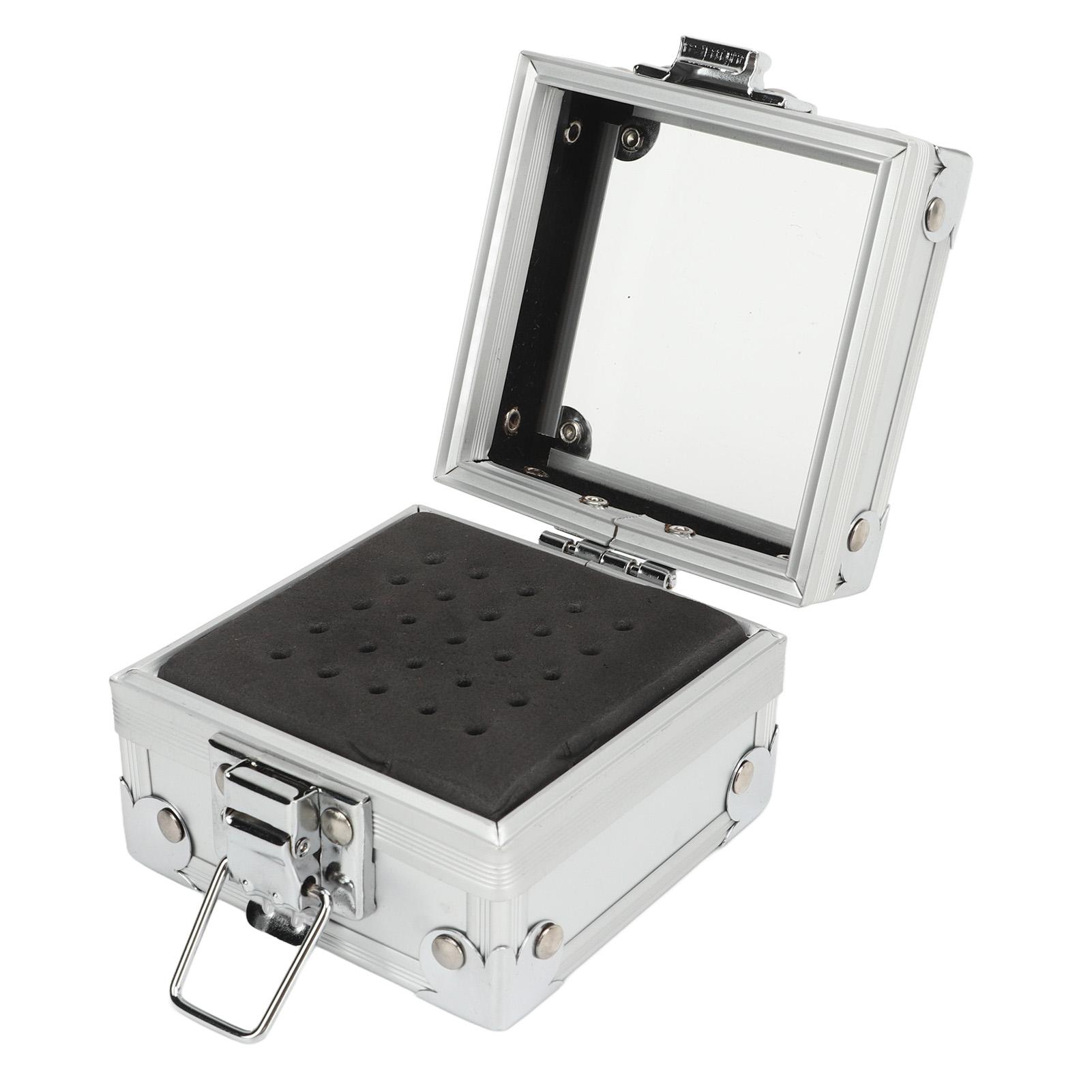 

Контейнер-держатель для сверл для ногтей, 25 отверстий, алюминиевый сплав, ящик для хранения шлифовальных насадок для ногтей, органайзер серебряный