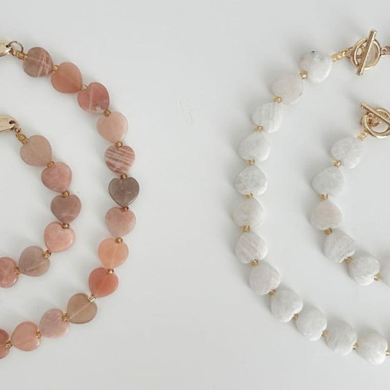 

Favorite Noun Heart Stone Bracelet_Pink Medium