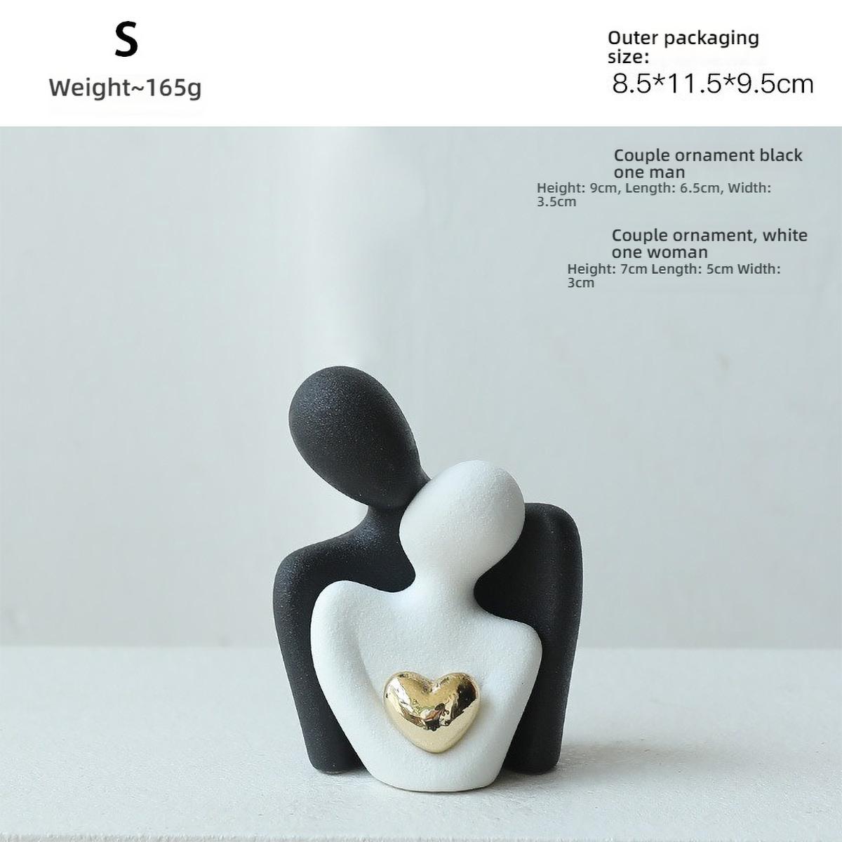 

Premium Ceramic Couple Decorative Figurine - Abstract Romantic Embracing Statue - Ideal Valentine s Day Anniversary Couple Gift