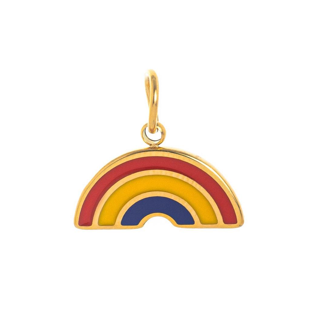 Yori 3Pcs Star Moon Rainbow Sun Pendant Stainless Steel Plated with 18K Gold for Jewelry Making Supplies DIY Necklace