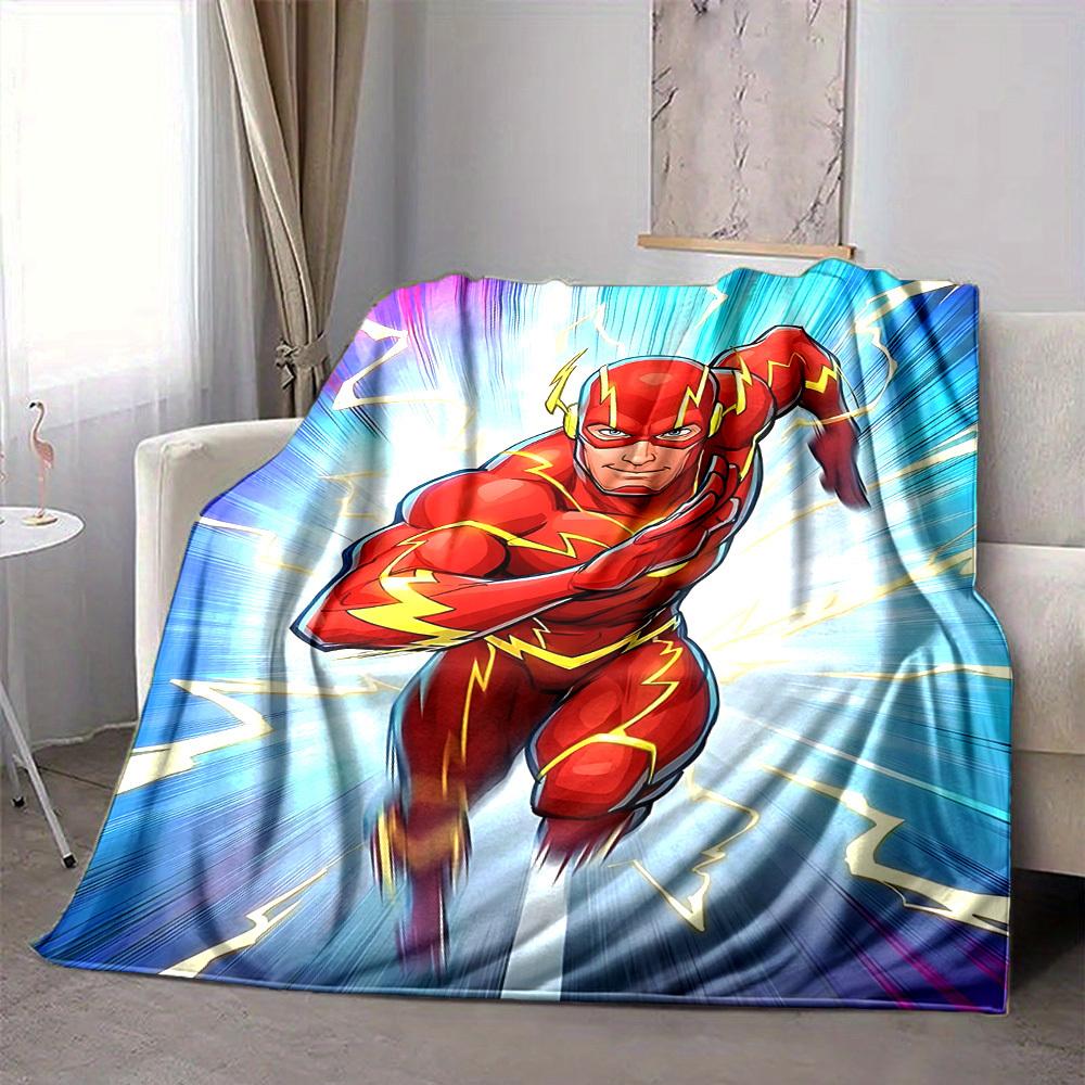 1pc Flash superhero Flannel Throw Blanket Soft, Warm & Cozy for Couch, Bed, Office, and Travel Versatile All Season Gift, Christmas present
