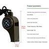 7-in-1 Multi-Purpose Survival Whistle with Compass & Thermometer for Outdoor Rescue