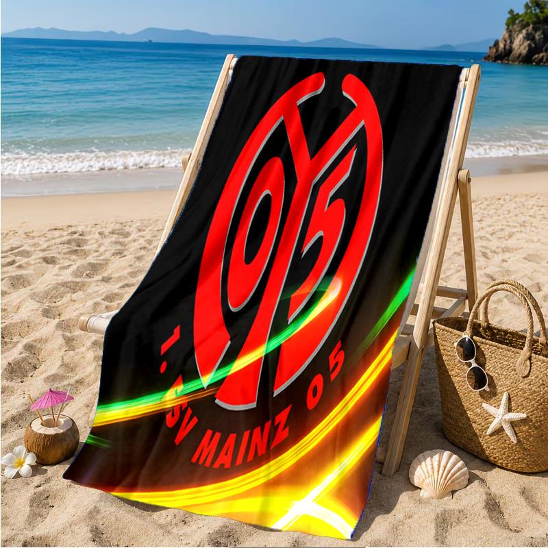 Red Emblem FSV Mainz Beach Towel Microfiber Beach Towel, Lightweight and Quick-Dry, for Summer Travel, Swimming Pool Fan Birthday Gift
