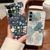 Flower Leaf Patterned Phone Case For Samsung Galaxy S26 S25 S24 S23 Ultra S22 Plus S24 S21 FE S25 Edge Clear Silicone Soft Cover
