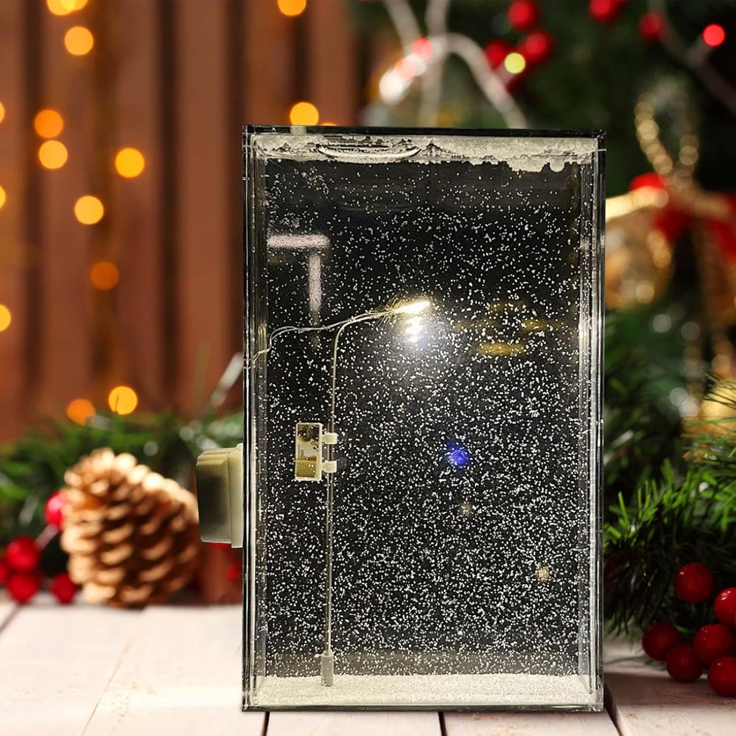 

1PC Snowy Night Flow Creative Snow Scene Night Light Handmade DIY Street Light Material Packaging Festival Non Finished Products