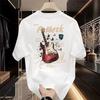 Unisexs Cotton Tshirts 5XL WhiteT Shirt for Unisex Casual Summer Wear Music Letter Print Tee Shirts Black Unisex Clothing Fashion