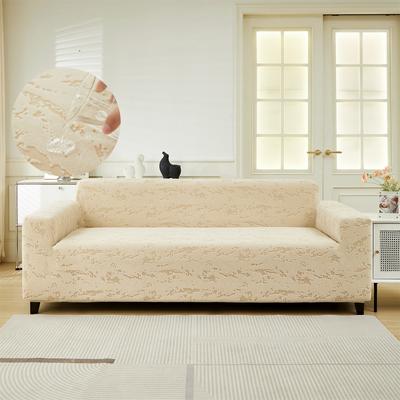 Water Repellent Thick Jacquard Solid Polar Fleece Sofa Cover for Living Room Elastic Universal 1/2/3/4 Seater Sofa Slipcover