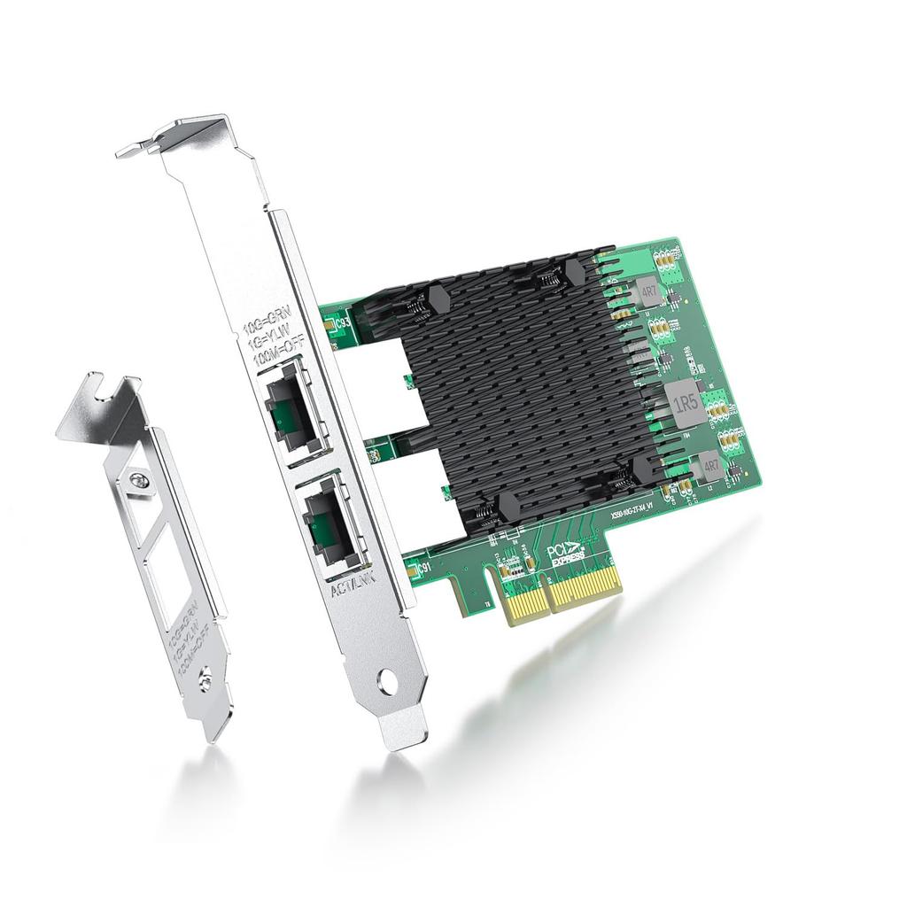 Ipolex 10G Network Card, Intel X550-T2 ELX550AT2 Genuine Chipboard, Dual RJ45 Ports, 10Gbase-T LAN Card, PCI-E3.0 X4/X8/X16, for PC Servers