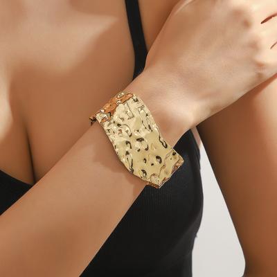JMXD-Punk Wind Heavy Industry Irregular Water Ripple Bracelet Personalized Design Sense Texture Adjustable Hand Accessories
