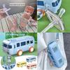 Novelty Portable Water Cup In Bus Shape With Strap For Kids Plastic Large Capacity Leak-Proof  Straw Cup Gift for Childern