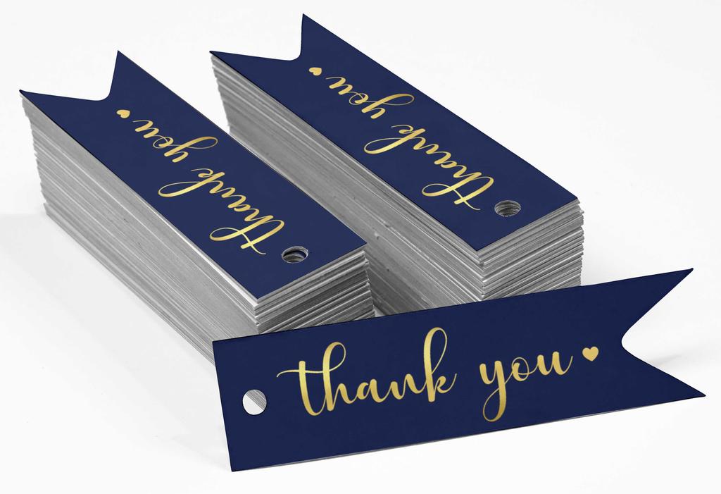 Inkdotpot Pack Of 100 Real Gold Foil Paper Tags Thank You Bridal Shower Favor Hang