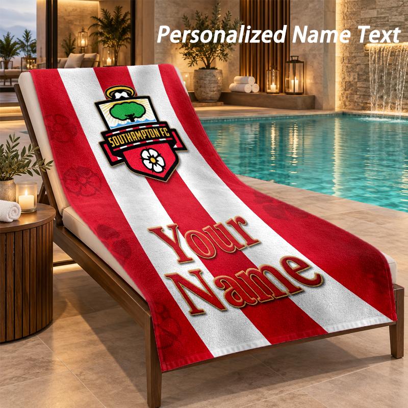 Individualus tekstas Southampton FC spaudinys Paplūdimio rankšluostis Didelis rankšluostis namams, vonios kambariui, paplūdimiui