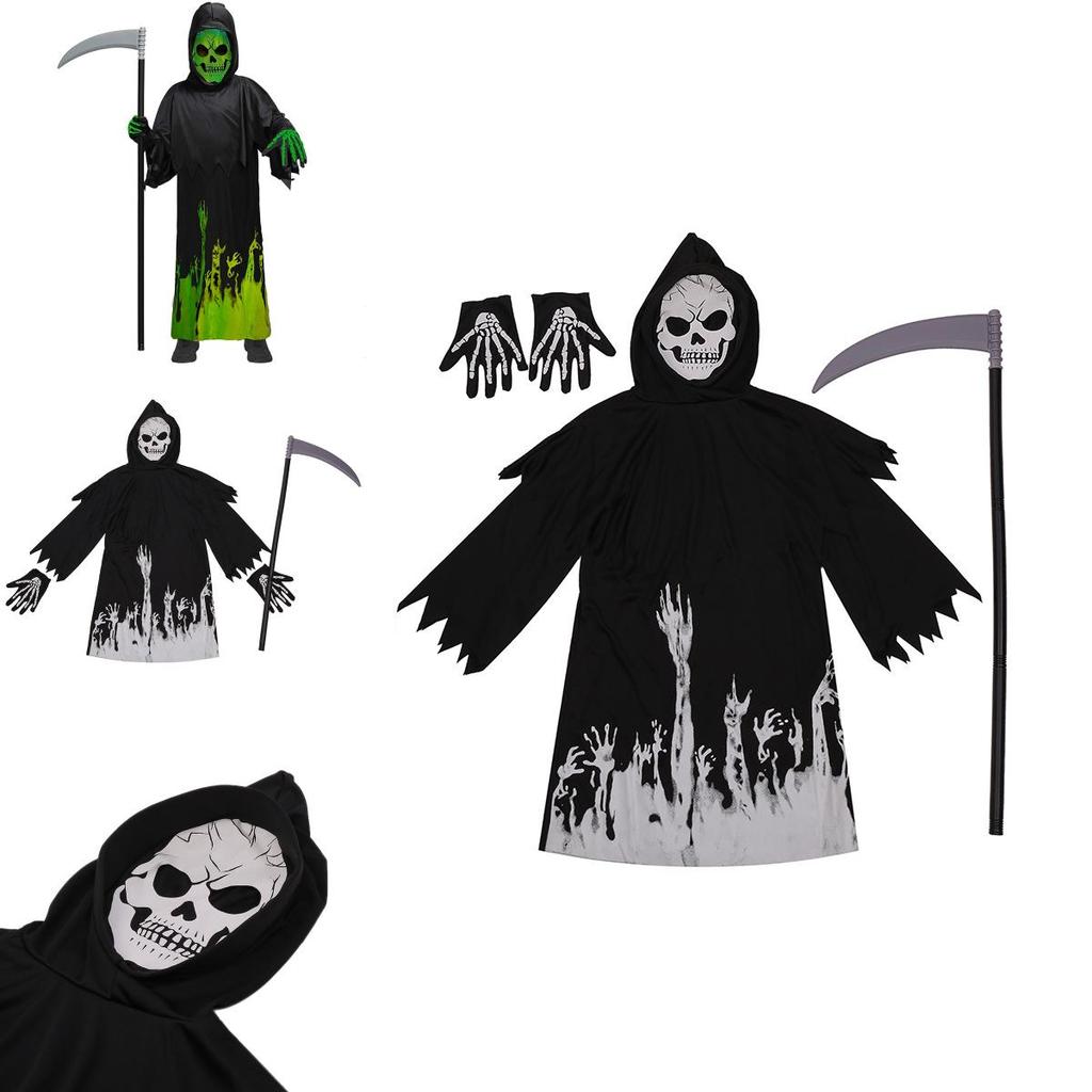 Authentic Grim Reaper Cosplay Costume For Kids