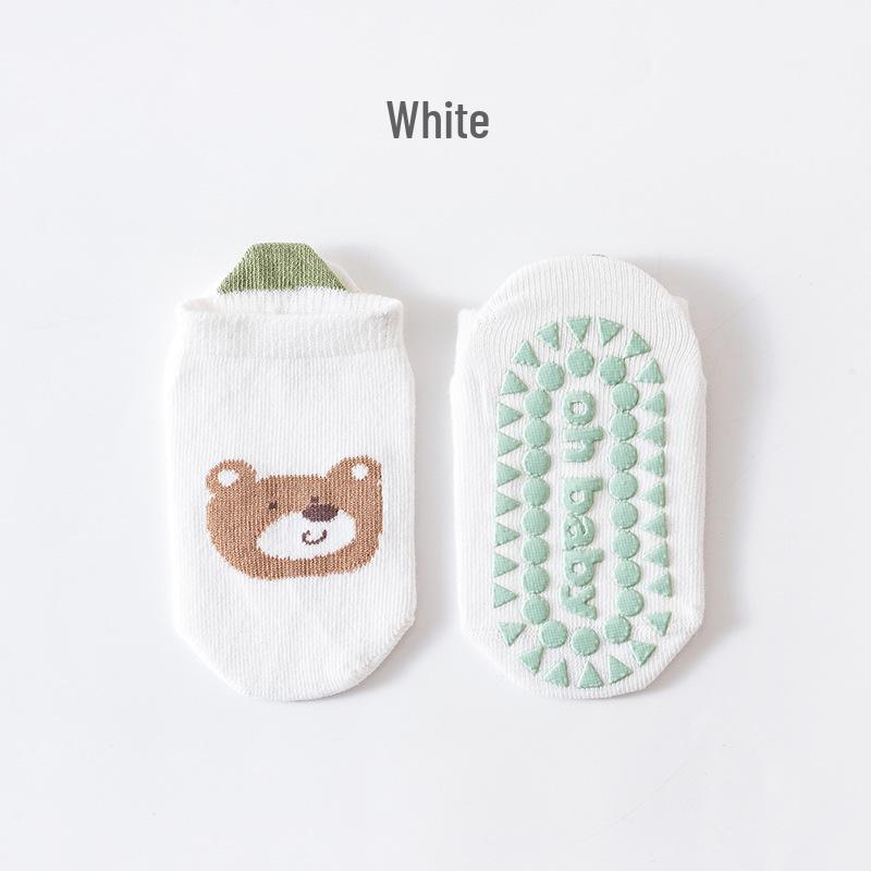 Baby Cartoon Animal Non-Slip Floor Socks with Big Heel Dot Glue for Newborns and Children