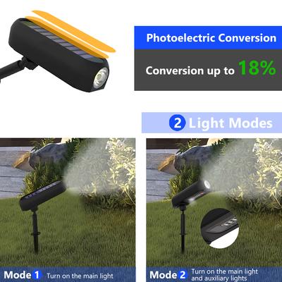 Solar Spotlights Outdoor Adjustable Solar Landscape Light Auto ON/Off IP65 Waterproof Solar Uplights Trees Garden Pond Yard Path
