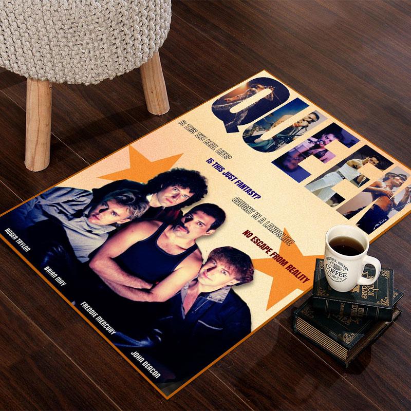Queen Rock band Carpets and Rug 3D Printing Carpet Floor Mat Living Room Bedroom Large Area Soft Carpet-JM006