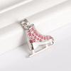 Rhinestone Ice Skating Charm for Necklace Bracelet Keychain Jewelry Making Metal White Enamel Pendants Accessories