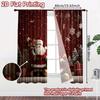 2pcs, 2D FLAT PRINTING Curtains (Without Rod) Santas Checklist Digital Printing On Holiday Curtains Fabric Curtains Decorations