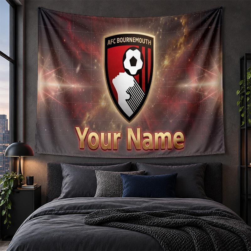 Personalized Tapestry Wall Hanging Bournemouth Football Pattern Art Background Cloth