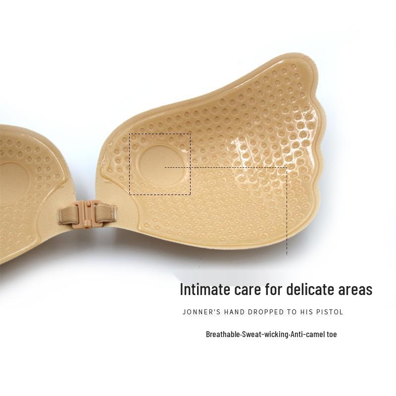 Angel's Wings Breathable Invisible Nipple Covers & Strapless Push-Up Bra for Travel or Wedding Dress