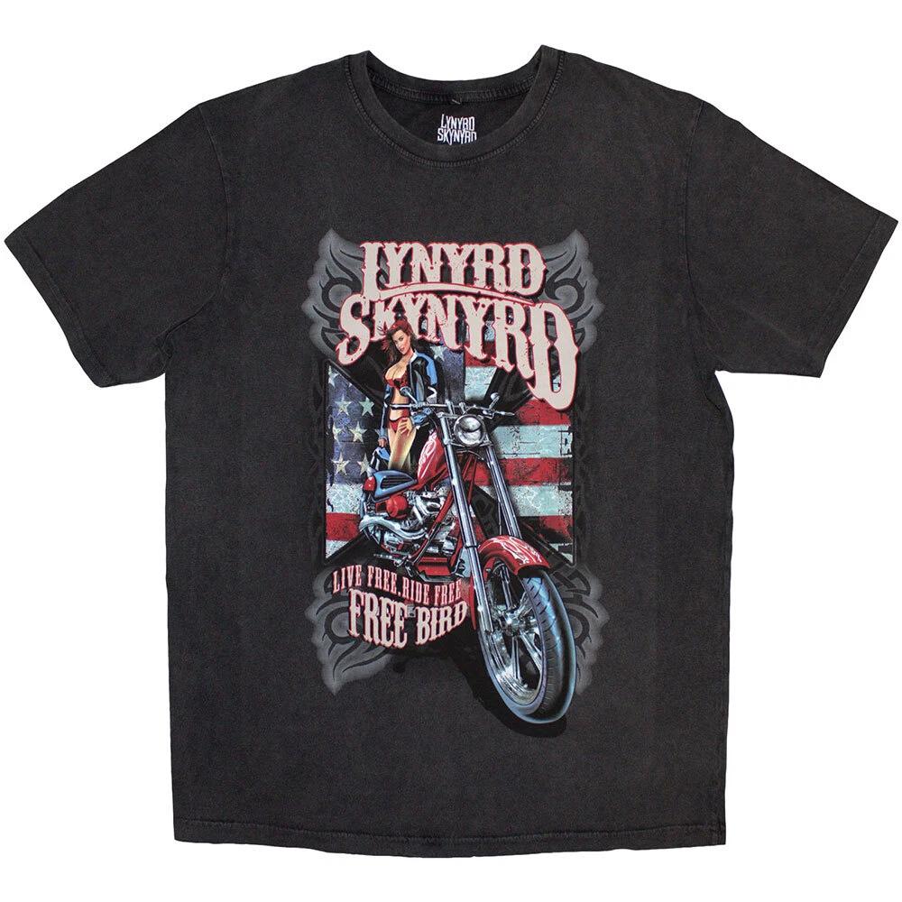 Lynyrd Skynyrd Unisex Stone Wash T-Shirt: Ride Free (Small) 2XL