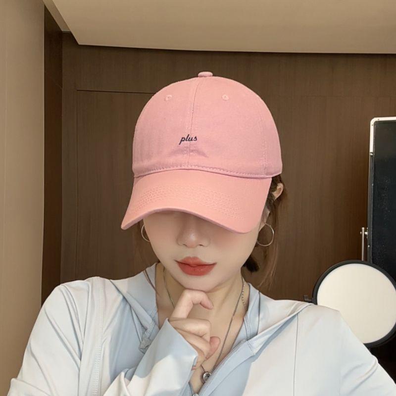 

Hat Female 2025 New Arrival Small Letter Embroider Sports Baseball Peaked Cap Big Head Circumference Face Small Casual Easiest for Match Leather pink One size