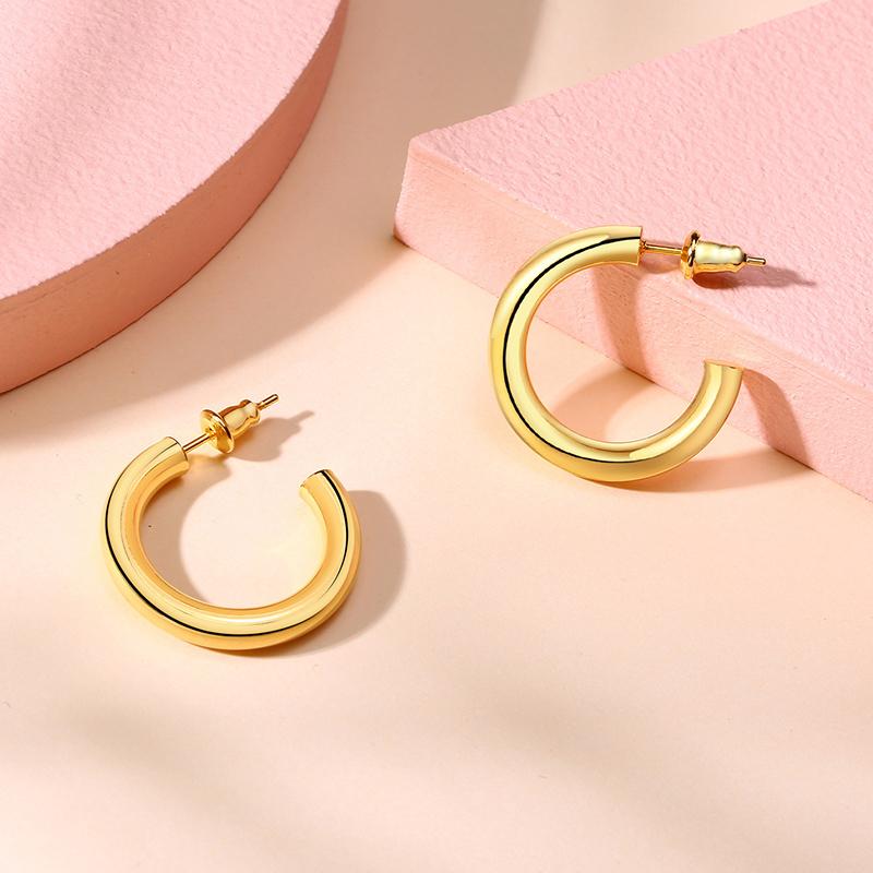 Open Circle Hoops For Women Stainless Steel 25mm 42mm 63mm Diamter Female Holiday Gifts