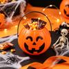 Kids Trick or Treat Bags Halloween Pumpkin Candy Bucket, Plastic Holder with Handle, Durable Buckets Party Favor Storage Container, Trick-or-Treat