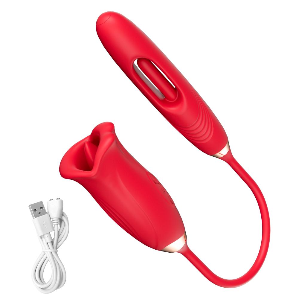 Touchhoney Patting Vibrator for kvinner med tunge slikker brystvorten Oral Suger Klitoris Stimulator G Spot Voksne Varer Sexleketøy