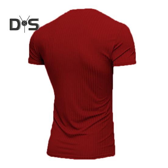 Tricou cu mânecă scurtă pentru bărbați, cu decolteu în V, pentru fitness, cu dungi sportive, de culoare uni, Tricou, îmbrăcăminte de gimnastică respirabilă, pentru sport, călătorii, birou