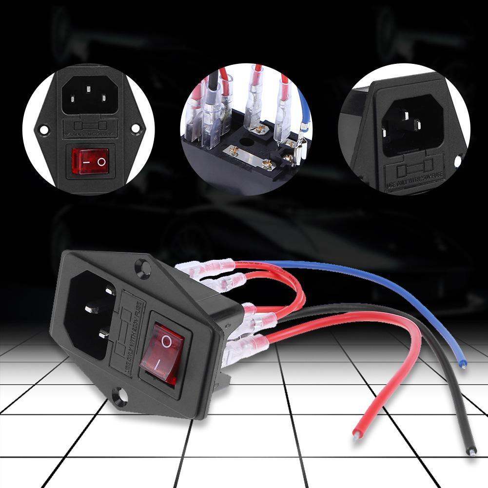 

10A 220V/110V Power Supply Switch with Socket Fuse Inlet Module Plug DIY Accessory Black Corrosion Preventive for 3D Printer China Mainland