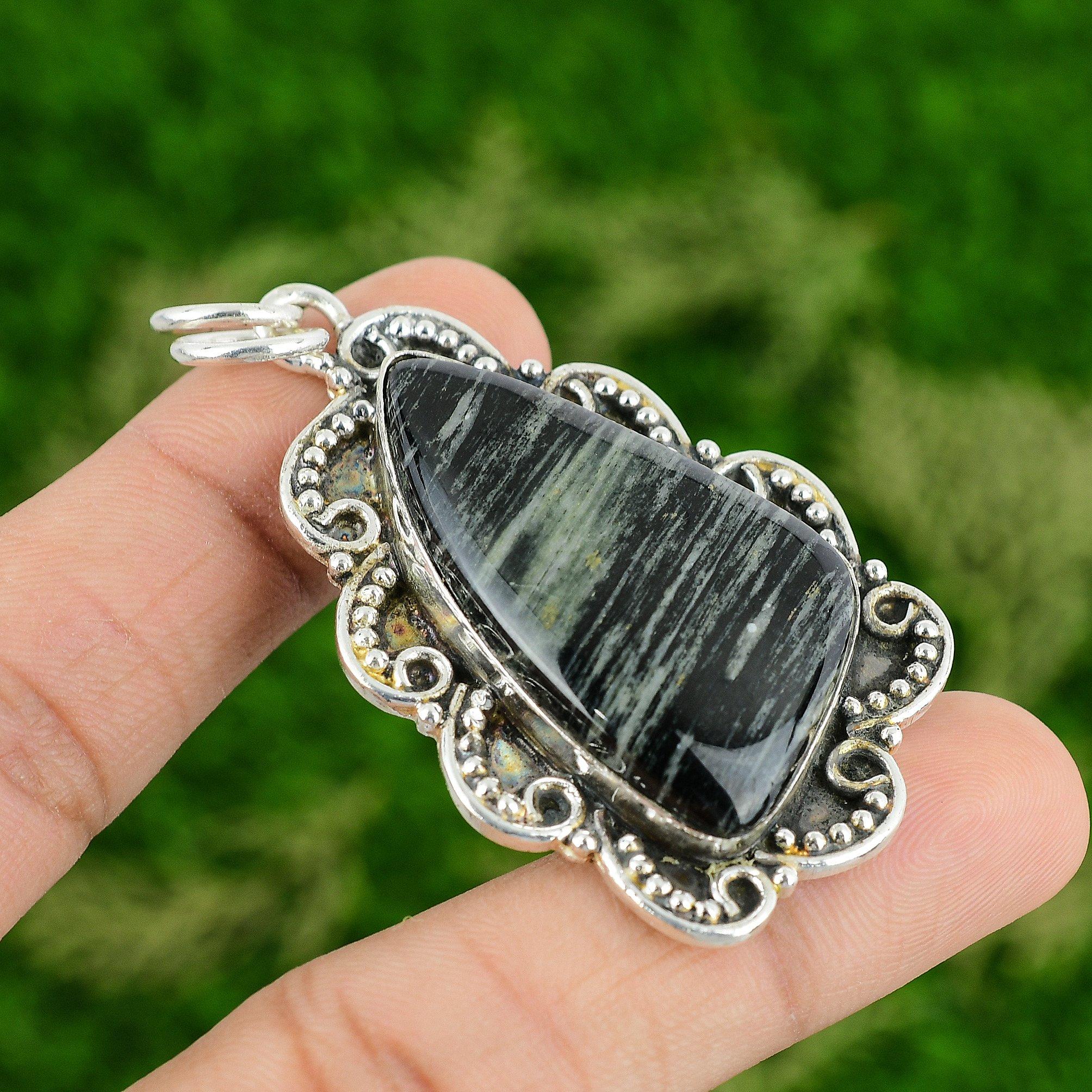 

Стерлинговое серебро Серебряный лист Яшма Драгоценный камень Свадьба Модный Дочь Бохо Подвеска