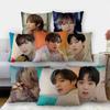 Vlastní povlak na polštář Kpop PARK JIHOON Vysoká kvalita Domácí textil Bavlněná lněná tkanina 45x45cm Jednostranná dekorace Povlak na polštář 11-17