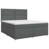 Box Spring Bed with Mattress Dark Grey 140 X 190 Cm Fabric