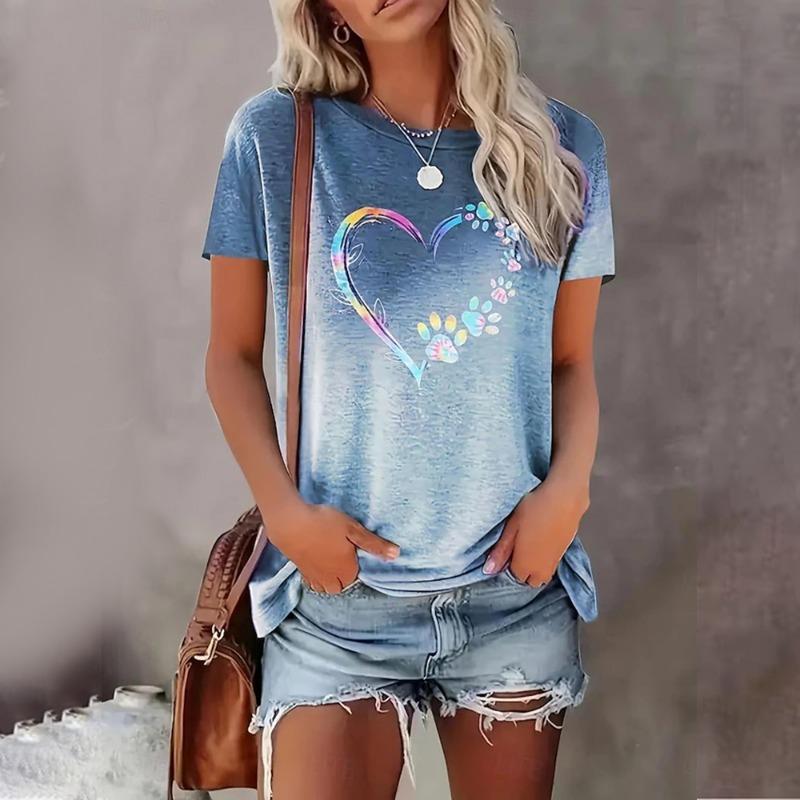 Mode Damen Rundhals Kurzarm T-Shirt Lustige Explodierende 3D Kätzchen Bedruckte Kurzarm Tops Für Damenbekleidung Sommer