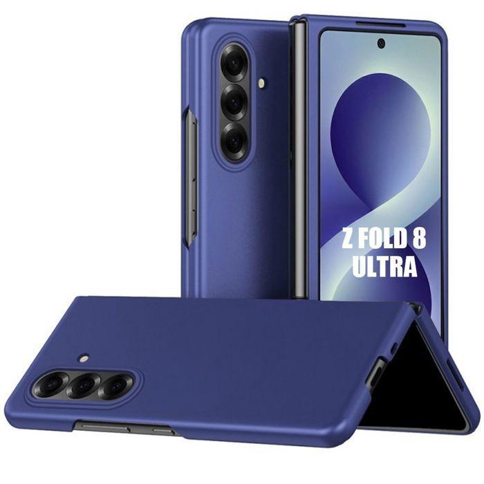 Hülle + 2 Gehärtete Gläser für Samsung Galaxy Z Fold 8 Ultra, Blaue Harte Stoßfeste Schutzhülle