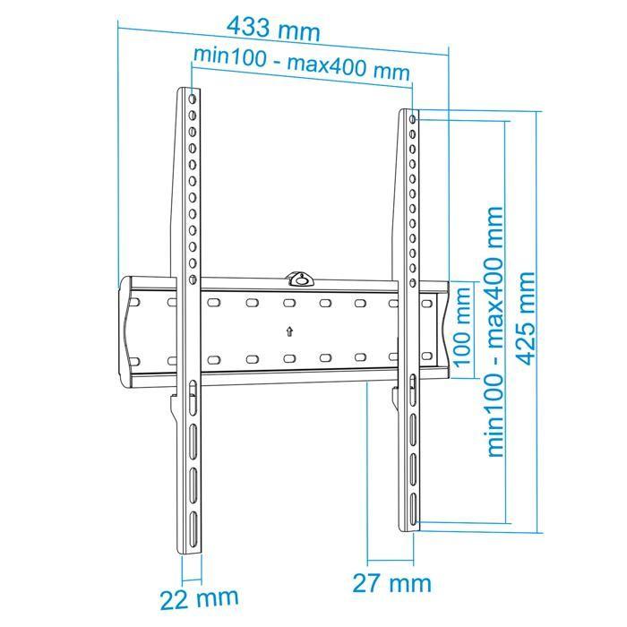 Support De TV - TooQ - LP4155F-B - Fixe - 32''-55'' - Noir
