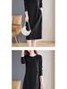 Elegant Plus-Size Purple Long-Sleeved Dress: Loose Slimming Straight Mid-Length for Spring & Autumn