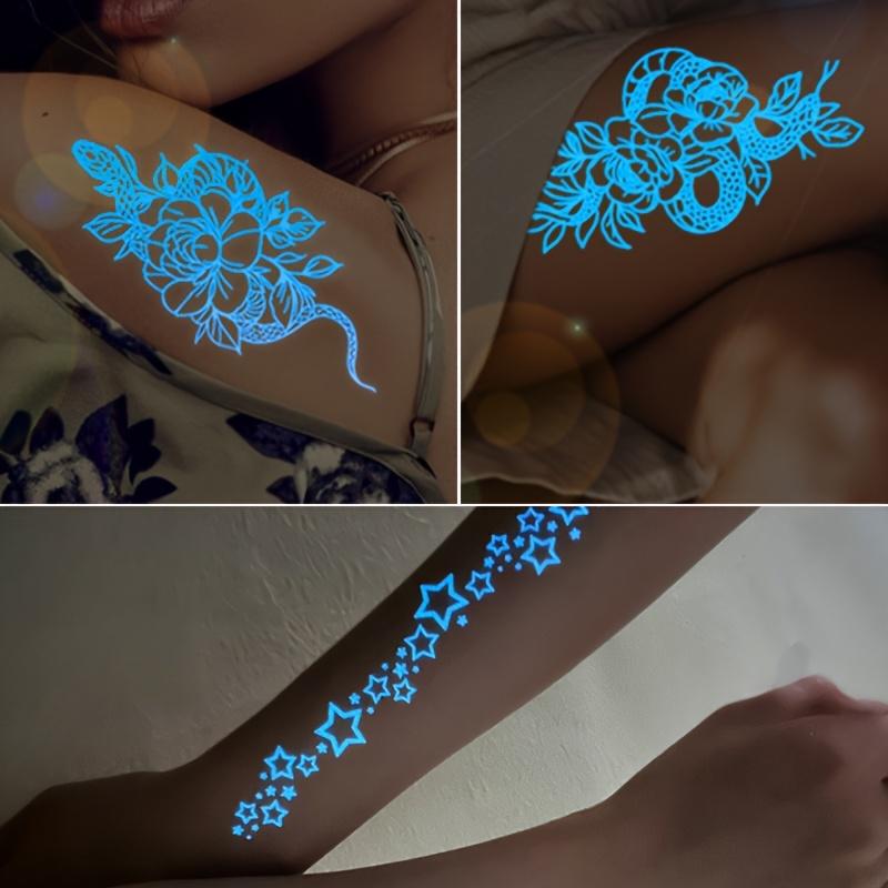 For Women Men Long Lasting Flowers Fake Tatoo Finger 4sheets/set Body Art Luminous Waterproof Temporary Tattoo Sticker Butterfly Home