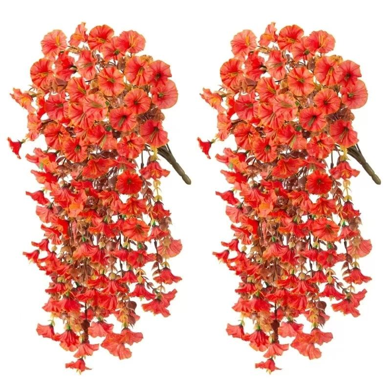 2Pcs Artificial Flowers Vine Morning Glory Wedding Home Room Table Festival Decor Halloween Outdoor Yard Garden Arch DIY Gifts